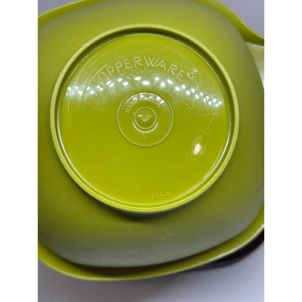 VTG Tupperware Stackable Bowls With Handles In Green Orange & Brown READ Decor‎